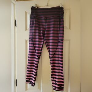 Zyia Active Purple / Black Ombre Stripe Leggings Sz 8